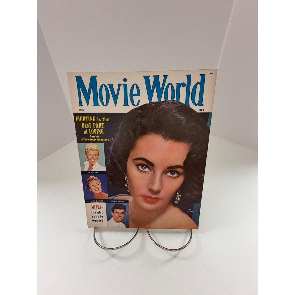 Vintage Movie World Magazine April 1958 Elizabeth Taylor Doris Day Hollywood